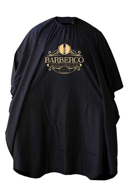 BARBERCO Černá pánská pláštěnka na stříhání vlasů se zapínáním na háčky