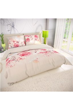 Kvalitex Klasické posteľné bavlnené obliečky DELUX 140x200, 70x90cm TANEA ružová