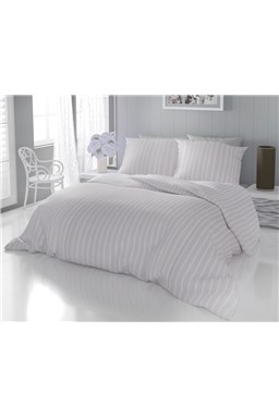 Kvalitex Klasické posteľné bavlnené obliečky DELUX 140x200, 70x90cm PRÚŽOK béžový